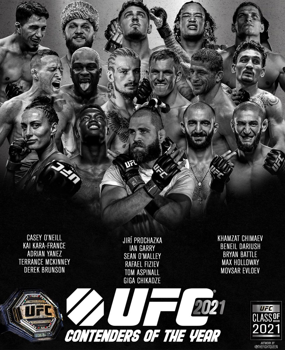 Here are your UFC 2021 Contenders of the Year Posters folks:

Each and every one of these inspiring up and comers has helped turn 2021 into something truly special for the sport of MMA and I’m pretty sure that there’s more than one future champ here on this list! #MMA2021 🔥👊🏻