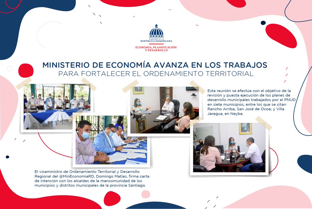 mineconomiard's tweet photo. El @MinEconomiaRD da pasos concretos para el #ordenamientoterritorial. Como parte de las acciones que se impulsan, el Viceministerio de Ordenamiento Territorial y Desarrollo Regional (#VIOTDR) avanza en los trabajos para garantizar el #desarrollo de los territorios. https://t.co/EeNKqS5FVp
