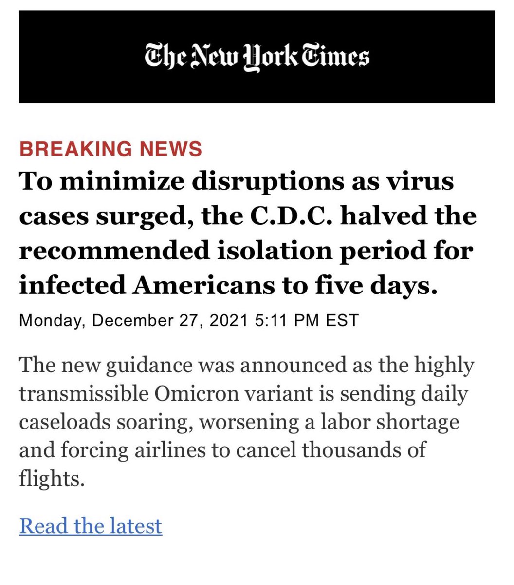 DoctorLix's tweet photo. Oh hell no @CDCgov. Your job isn’t to minimize “disruptions” (ie. people absent from the work-force while recovering.)

Your job is to prevent the spread of disease across our population. This is atrocious. https://t.co/0mqsT8FDsU