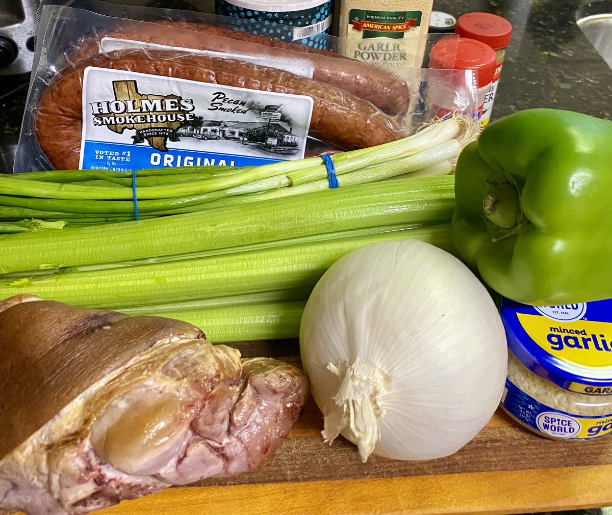 craiggers5's tweet photo. Bout to see how this Holmes SmokeHouse sausage holds up in these Red Beans. Just because we’re in Texas don’t mean we can’t celebrate tradition. 🚬⚜️

#InTheKitchenWithCraig #RB&amp;RDay #WHODAT https://t.co/0aR1fUN0mA