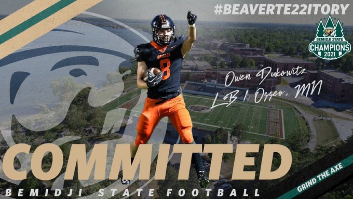 After a great official visit with Bemidji State football, I have decided I will be continuing my athletic and academic career at Bemidji State. Thank you to all my friends, family, teammates and coaches. Go Beavers💚 <a href="/CoachBisch/">Jamison "Juice" Bisch</a> @ryanstockhaus1