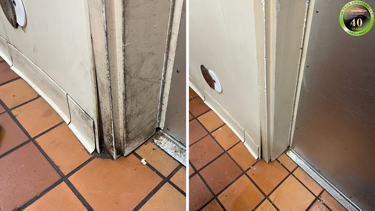 SERVPROStAug's tweet photo. Check out this before and after from when we #cleaned the door frame trim at this local business! How did we do? For commercial #cleaning services, gives us a call at 904-829-0665! https://t.co/BDDFlmZQt8