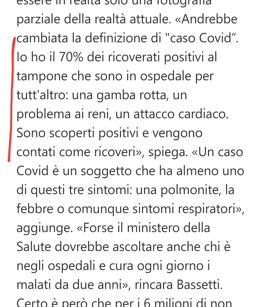 MessoraClaudio's tweet photo. #Bassetti è un personaggio molto curioso: ogni tanto gli scappa fuori la verità, come quando disse che la Delta era un raffreddore, ma se fare terrorismo era utile per vaccinare, era giusto farlo. Qui, ammette che i dati dei ricoveri sono falsati. 7 su 10 sono lì per altro. https://t.co/yEfO31sDc8