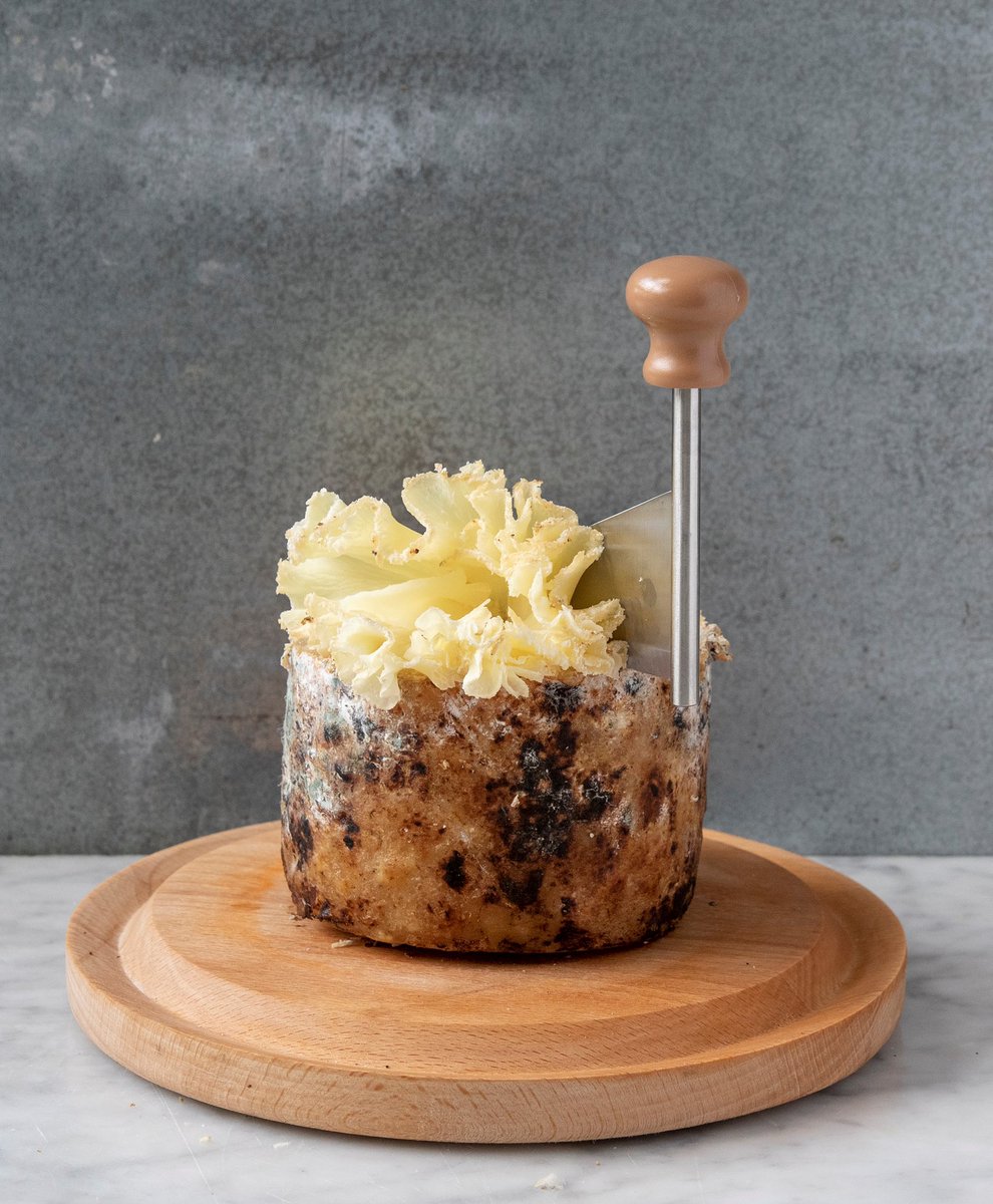 MurraysCheese's tweet photo. Tomme is a French word word that refers to any number of small to medium, round, & typically flat rustic table cheeses. Pictured here is our Tomme Brûlée, which we’ve created beautiful florets with 🧀🌹#cheese #murrayscheese #cheeseboard #nye https://t.co/dJt0tiUGkB
