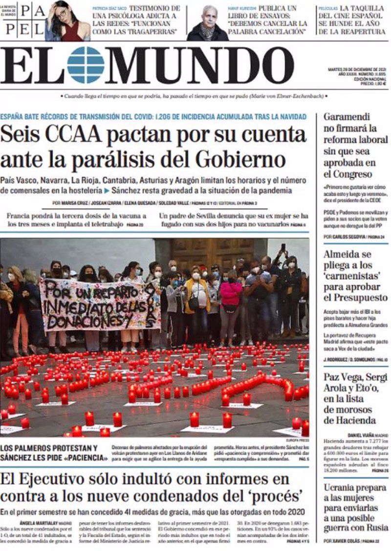elboletinmadrid's tweet photo. #ResumenDePrensa #PrimerasEdiciones
La sexta ola y las medidas de las Comunidades Autónomas para contenerla en las portadas
https://t.co/YhodsiHH5M https://t.co/3tgUAfgKfu