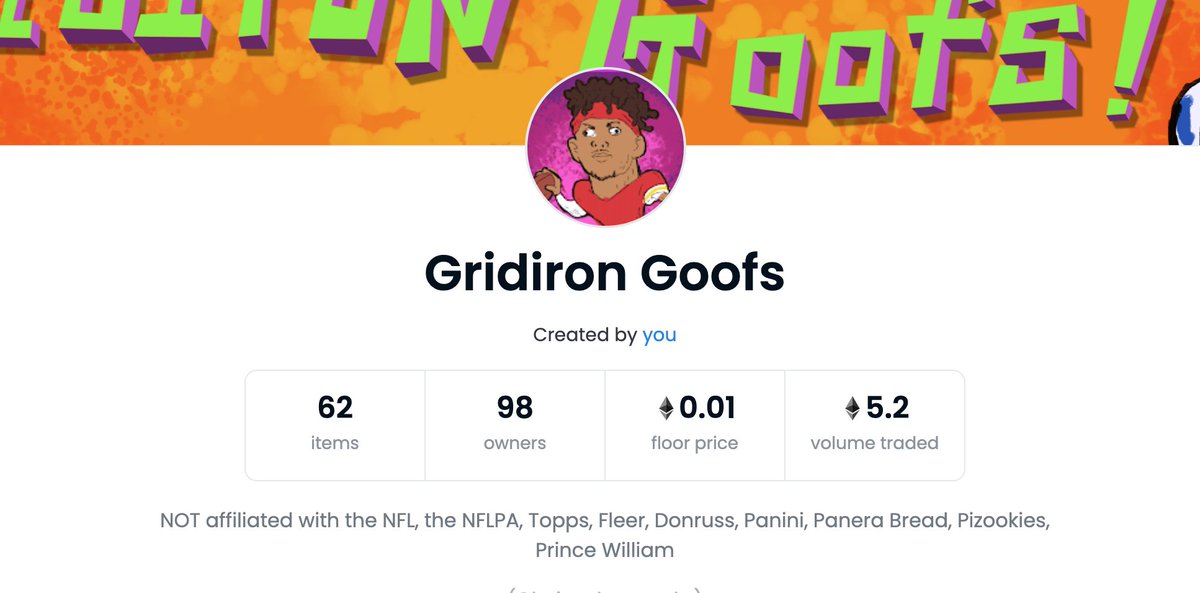 GridironNFT's tweet image. when we founded gridiron goofs, we set out on a mission: To make a shitload of money. And, thanks to you all, and to the base, hateful blessings of His Infernal Majesty, we have done it. But, with 98 owners, did we accidentally form a community in the process?

I like to think so