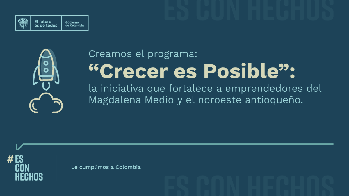 ANI_Colombia's tweet photo. #EsConHechos🇨🇴 | Gracias al apoyo de los proyectos #Magdalena2 y #ConexiónNorte, se dio a conocer el éxito de 156 iniciativas productivas del programa ‘Crecer es Posible’, que permite la generación de ingresos y el fortalecimiento de las unidades productivas de las regiones.👷 https://t.co/zT8ukRi3sv