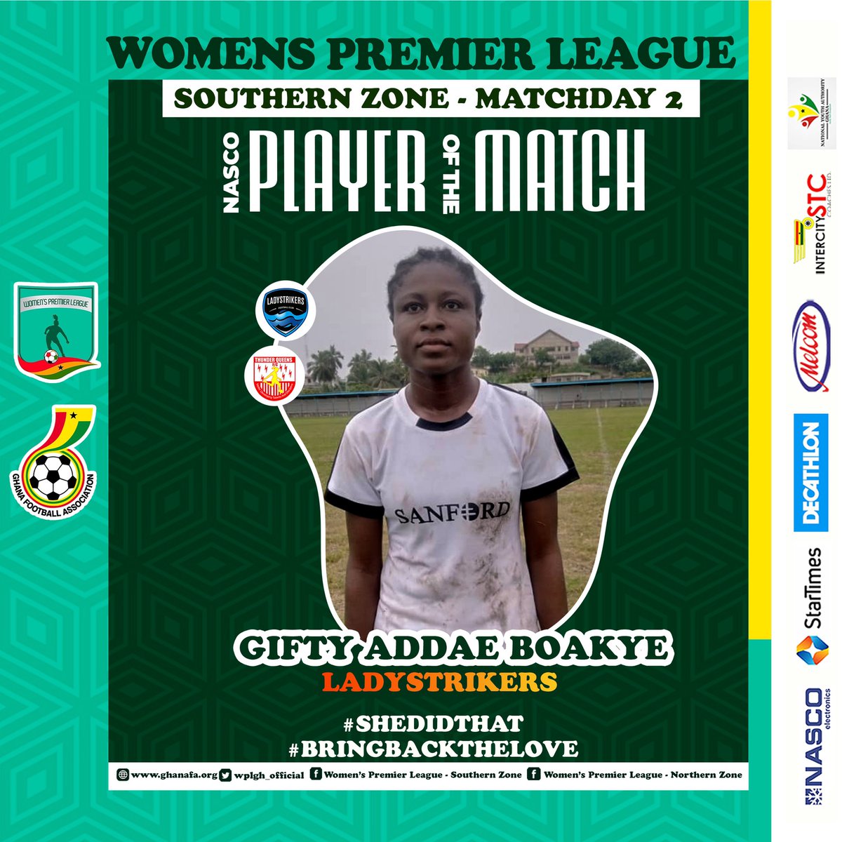 WPLGhana's tweet photo. π| π‘ππ¦ππ’ π£πππ¬ππ₯ π’π π§ππ π ππ§ππ
@Ladystrikers_fc x @thunderqueensfc
Gifty Addai Boakye - @Ladystrikers_fc
#WPLwk2
#BringBackTheLove π₯°
#SheDidThatππΎ https://t.co/bBk2exXaaM