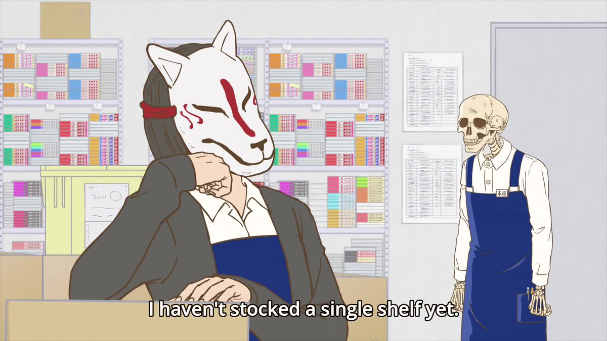 foxcharas's tweet photo. Today's fox-themed character is okitsune from skull-face bookseller honda-san! https://t.co/TNiI4A71SH