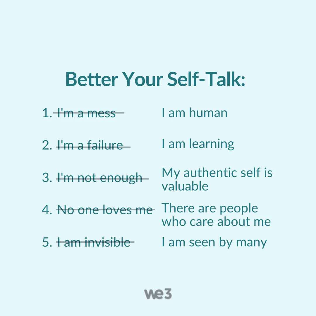 we3app's tweet photo. Choose to be #kind to yourself today 💙 #selftalk https://t.co/Ff86sQw9SH