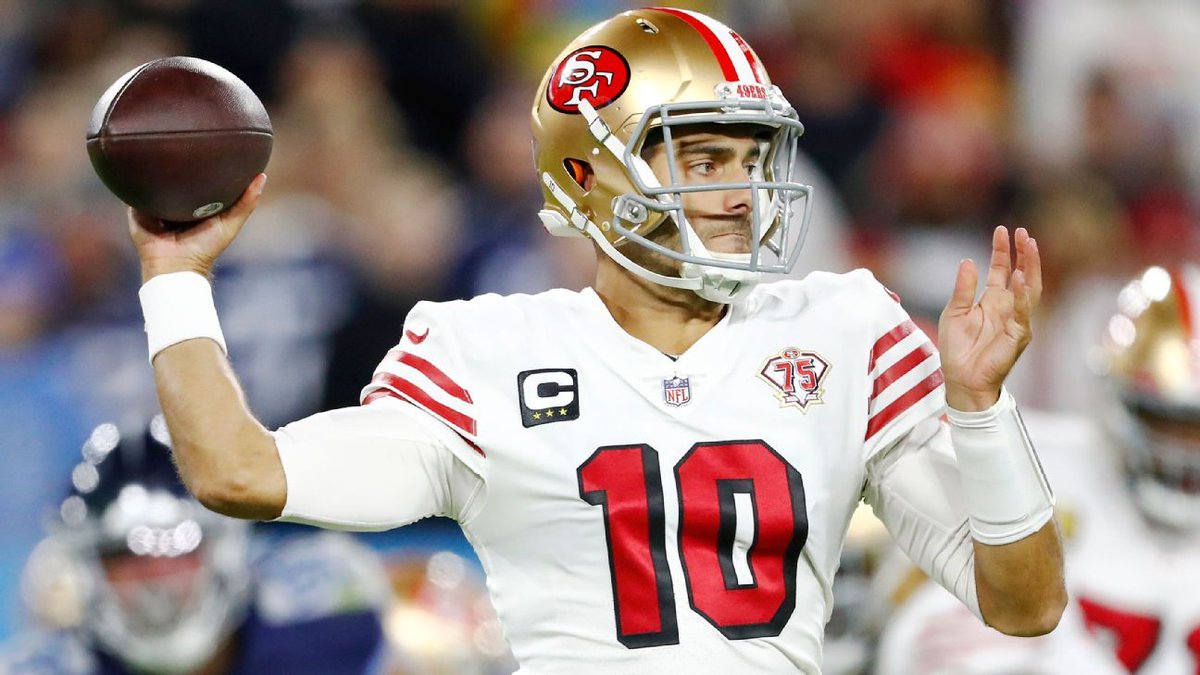 muggsnmanor's tweet photo. #SportsNews Source: Garoppolo has thumb UCL tear, fracture: 49ers quarterback Jimmy Garoppolo is dealing with what a source told ESPN's Adam Schefter was a torn ulnar collateral ligament of the right thumb, as well as a fracture in the same thumb, that he suffered in Thursday ... https://t.co/OqGdN07YEx