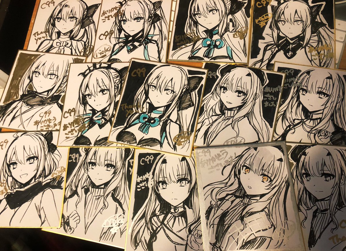 C99セットに入る直筆色紙です。この倍描きます!😊 