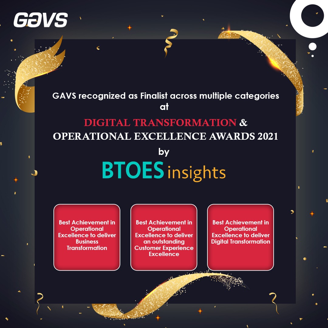 insideneurealm's tweet photo. We are delighted to announce that GAVS has been shortlisted as #finalist in the Digital Transformation &amp; Operational Excellence Industry Awards 2021, across 3 categories.

https://t.co/VSeG9BNryH

#digitaltransformation #businesstransformation #customerexperience 
@BTOESInsights https://t.co/FlCo5q2cqA