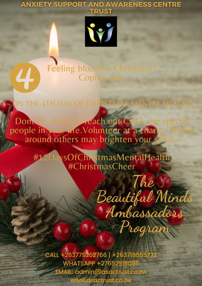 We are a call away
#YouAreNotAlone
#12DaysOfChristmasMentalHealth
#ChristmasCheer