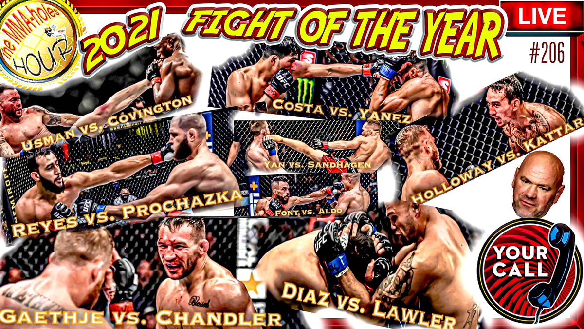 TheMMAholes's tweet photo. 🚨 TONIGHT we get your votes on the #UFC 2021 #FightOfTheYear! Jump into the live chat, hang with your fellow MMA fans, and let us know which fight stood out to you the most!
👇👇👇👇👇
👉👉 https://t.co/w26QJRVGpA 👈👈
#mmatwitter #mma2021 #mmaawards #ufc #ufchonors #ufc2021 https://t.co/nKaGVW5k0M