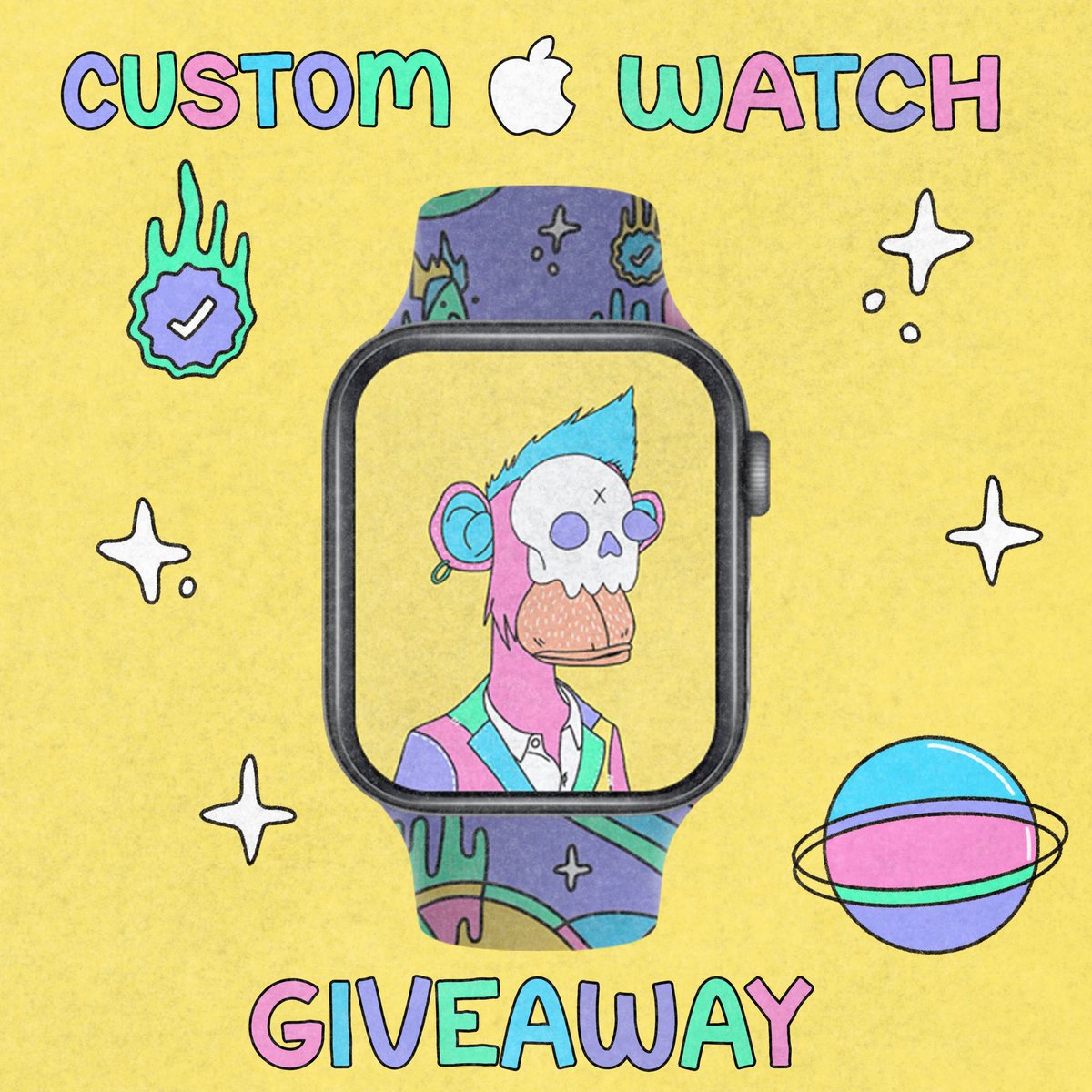 Lola20789's tweet photo. 🚨NEW GIVEAWAY🚨

We are giving away 10 Apple Watches!

•5 winners picked between Slapes purchased from now till EOY🌈🍌🐵
•3 diamond hands winners 💎🙌🏼 
•1 for a creative Slape feature in the real world 🖼️
•1 GIVEN AWAY IN OUR DISCORD!🔥

RT, ❤️ &amp; Tag 2 friends! #NFTgiveaway https://t.co/3pCFI7E16L