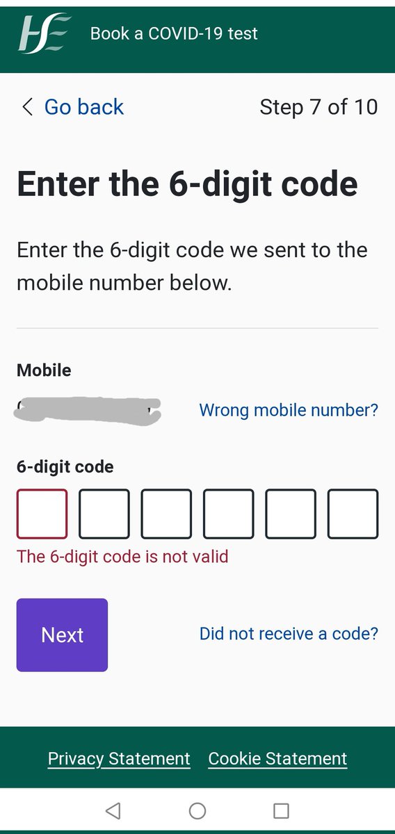 RichardBalfe's tweet photo. @HSELive What a joke of a set up. Website crashed then when finally got an app, code never released to progress #PCR #COVID19 #HSE #Cork #Isolation https://t.co/KKttWJthCs