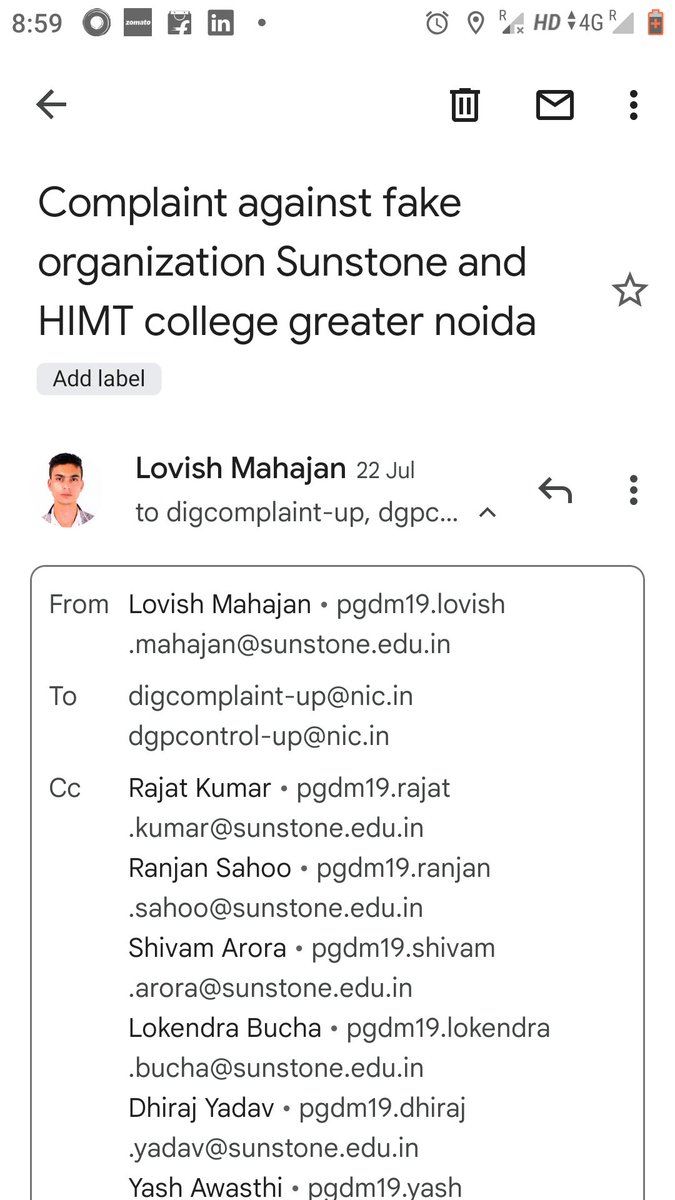 LovishMahajan13's tweet photo. Students in tension UP authority and AICTE is sleeping
College like HIMT greater Noida and Sunstone company is looting students
#wakeupAicte
@myogiadityanath @SunstoneEdu @HIMTGroup1 @dmgbnagar @EduMinOfIndia @FinMinIndia @Republic_Bharat 
Cancel the Licence of HIMT @AICTE_INDIA https://t.co/EEEK7sLtop