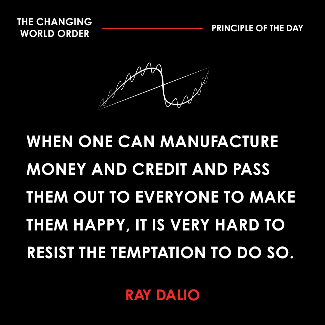 RayDalio's tweet photo. It is a classic financial move. Throughout history, rulers have run up debts that won’t come due until long after their own reigns are over, leaving it to their successors to pay the bill. (1/2) https://t.co/cZqE3yJSDp