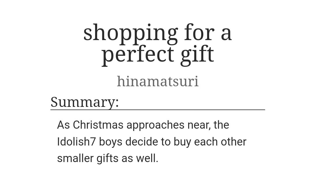 hinanase_'s tweet photo. hello @maru06n !! I was your secret santa for #i7ss21 👀👀
as you can see, I wrote a small Christmas-themed fanfic for you ^^ your prompts were pretty cute, so I hope you enjoy it!!

and happy belated bday ;)

https://t.co/EtSrBzyWAh https://t.co/zLNIWe6jb9
