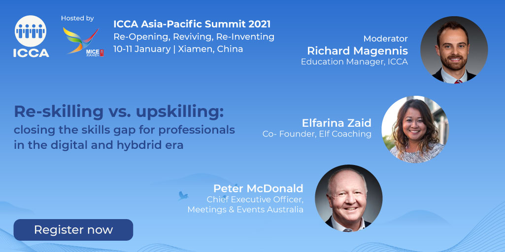 💡 Find out which new skills are required in the post-Covid era for meeting and events professionals .
🗓️ Join the <a href="/ICCAAsiaPacific/">ICCAAsiaPacific</a> Summit on 10 &amp; 11 January 2022
➡️ Register today for this hybrid event, hosted by @MICExiamen2018 
 ow.ly/3PAM50H2HIU
