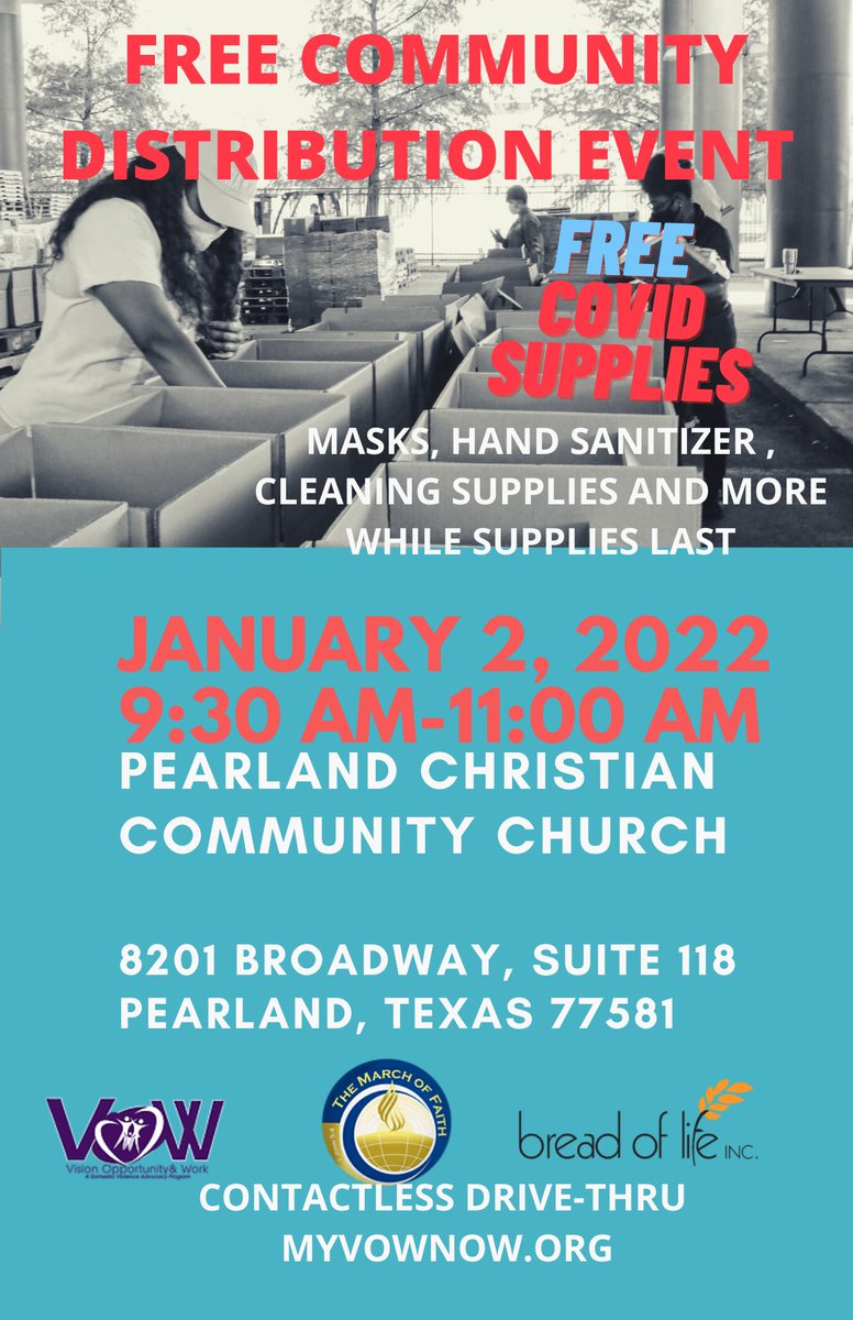 Myvownow's tweet photo. Mark your calendars! This Sunday, we are starting the year off with a supply giveaway.  COVID cases are back on the rise.  Get the supplies needed to protect you, your family, and friends.

Community initiative partnership with Bread Of Life, Inc

#myvownow #breadoflife https://t.co/QoUgXjJpI8