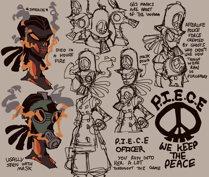 after life police force called P.I.E.C.E
created by ghosts who didn't like how things were ran in purgatory 