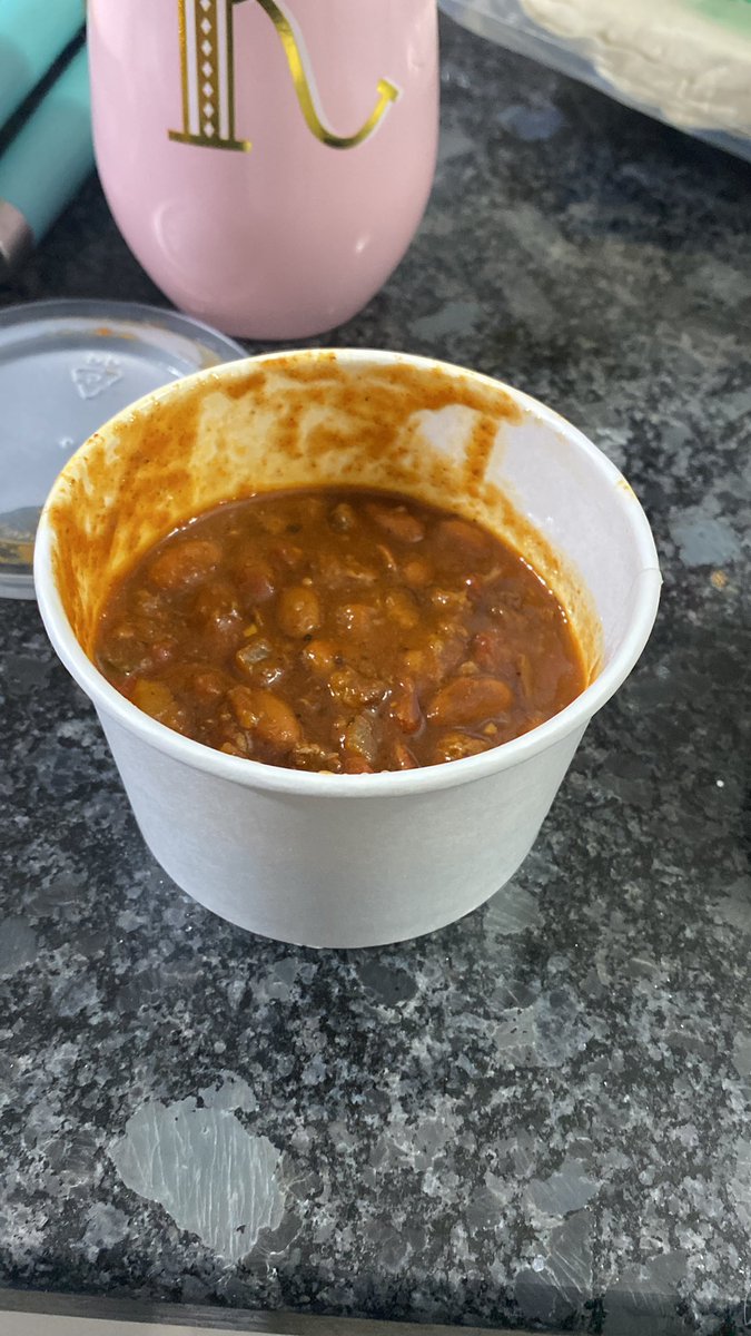 AaronSykes's tweet photo. @texasroadhouse is this REALLY a bowl of chili? 45 mins in the To Go line to not even get a full bowl is absolutely ridiculous!! https://t.co/AXmeFh3V2N