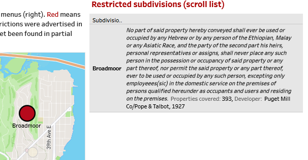 GuyOron's tweet photo. A bit of history here: the Broadmoor gated community, which voted 97% in favor of recalling Kshama Sawant, established a racial covenant in 1927 barring "any Hebrew or ... any person of the Ethiopian, Malay or any Asiatic Race" from owning or renting property in the neighborhood. https://t.co/0ezMuFMI4G