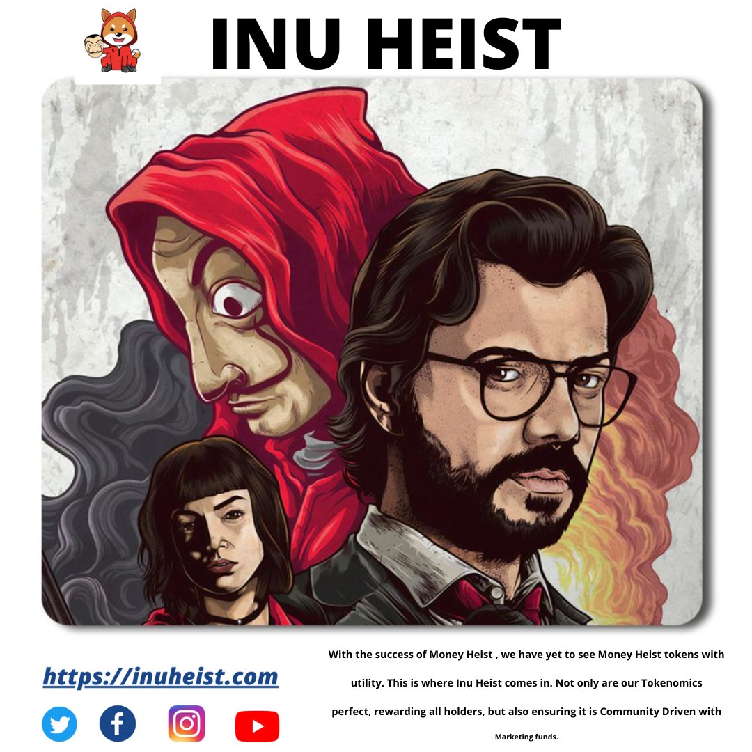 Inuheist2021's tweet photo. This is not the team's first rodeo, many of the team members have worked on countless large, and successful projects in Inu Heist. We're an experienced team with the drive and determination required to make Inu Heist a major success.
See more via : https://t.co/489IFm5Kfd
#HEIST https://t.co/sLcPK2Wxwl