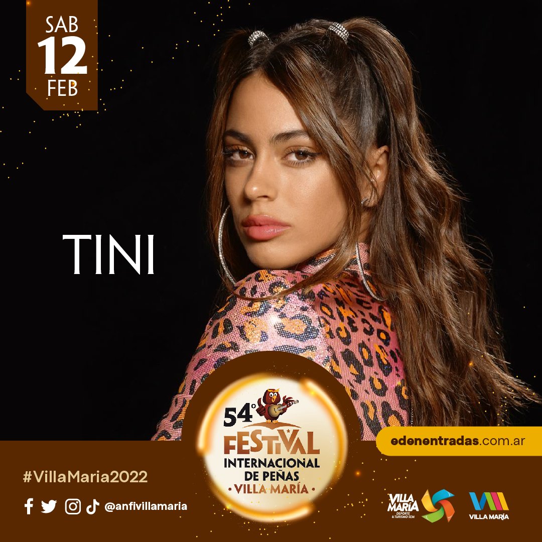 ¡Vuelve Tini!

<a href="/TiniStoessel/">tini</a> en el Festival de Peñas Villa María, el sábado 12 de febrero.

¡Entradas desde este miércoles 29 de diciembre!