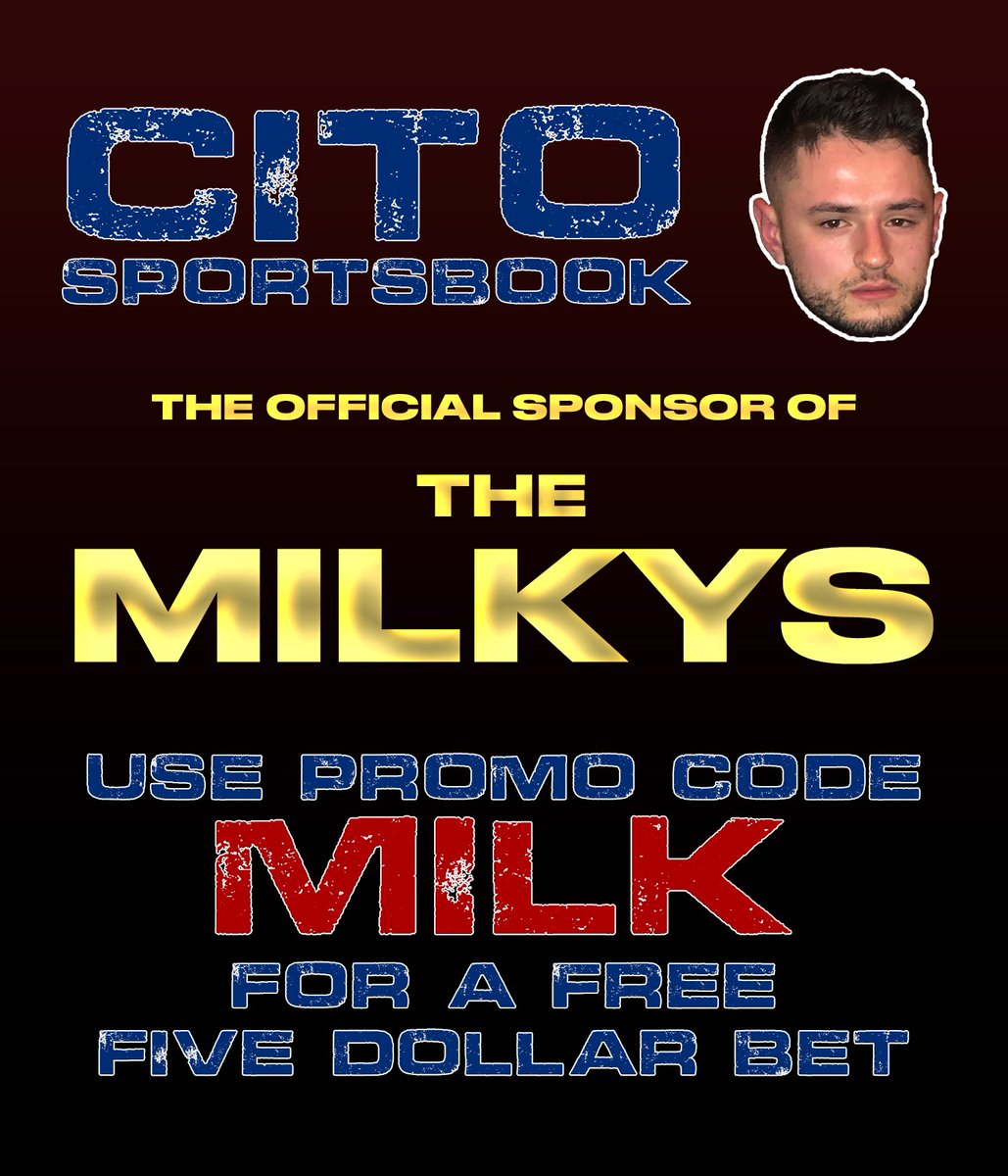 MilkysOfficial's tweet photo. We at The Milkys are thrilled to announce @Cito_Sportsbook as the official sponsor of The Milkys. Don’t forget to use code #MILK to get a free five dollar bet. Please contact @Cito_Sportsbook or @SeeToe_ to claim this offer. Expires never. 🥛 https://t.co/sDZ9wfjpjA