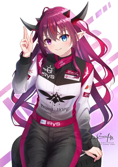 Can't wait for the new year cup,
so I draw racing IRyS 💎
#IRySart 
#IRyS 