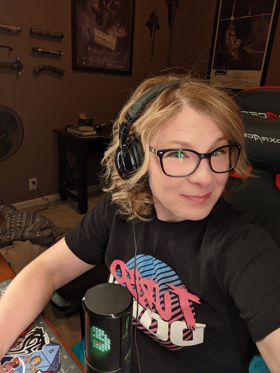 Playing Christmas Call of Cthulhu with @Single_T_Mat  and @grymforge sporting a <a href="/turbodork/">Turbo Dork</a> shirt!!!!  Twitch.tv/JennyJoyO