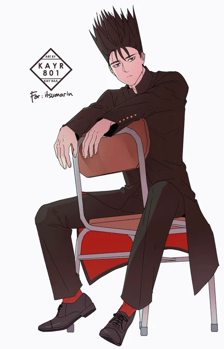 Art trade with @itsumarin --
Thank you for 2021!!!

Also, everyone should watch [KYOU KARA ORE WA]!! It's a series that make my 2021 better ❤️ 