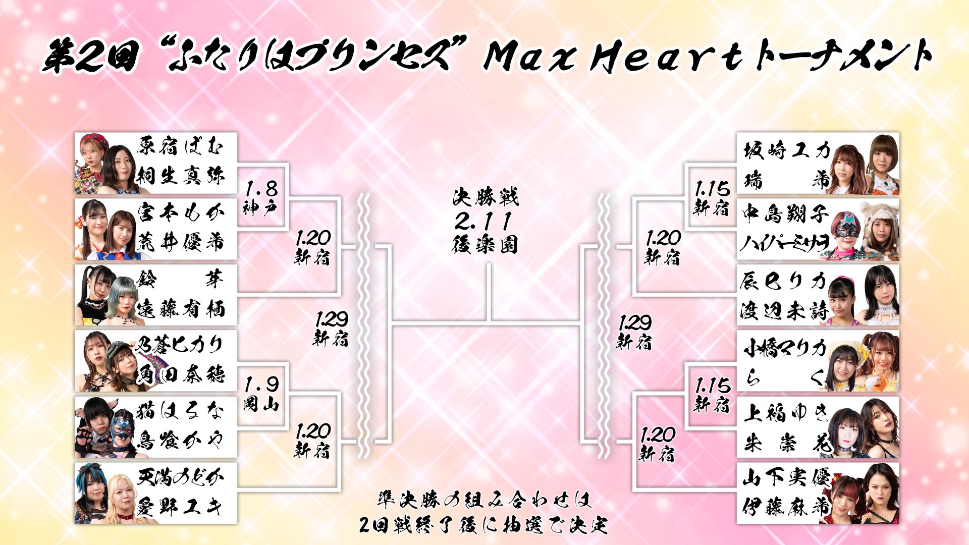 東京女子プロレス タッグトーナメント 第2回 ふたりはプリンセス Max Heartトーナメント の組み合わせが決定 T Co Rxpkkk28bj Tjpw Tjpwmht2 T Co Jxl7ifeiir Twitter