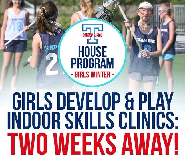 TeamONELacrosse's tweet photo. Girls Develop &amp; Play Indoor Skills Clinics are just 2️⃣ weeks away!

Learn the fundamentals of lacrosse in a fun training environment

📍Falcon Fields, Glenview
👧 2nd - 8th grade girls 
🗓 Mondays, Jan 10 - Jan 31
💻 Register: https://t.co/EHIyfofUCf https://t.co/hhoY2KmBUl