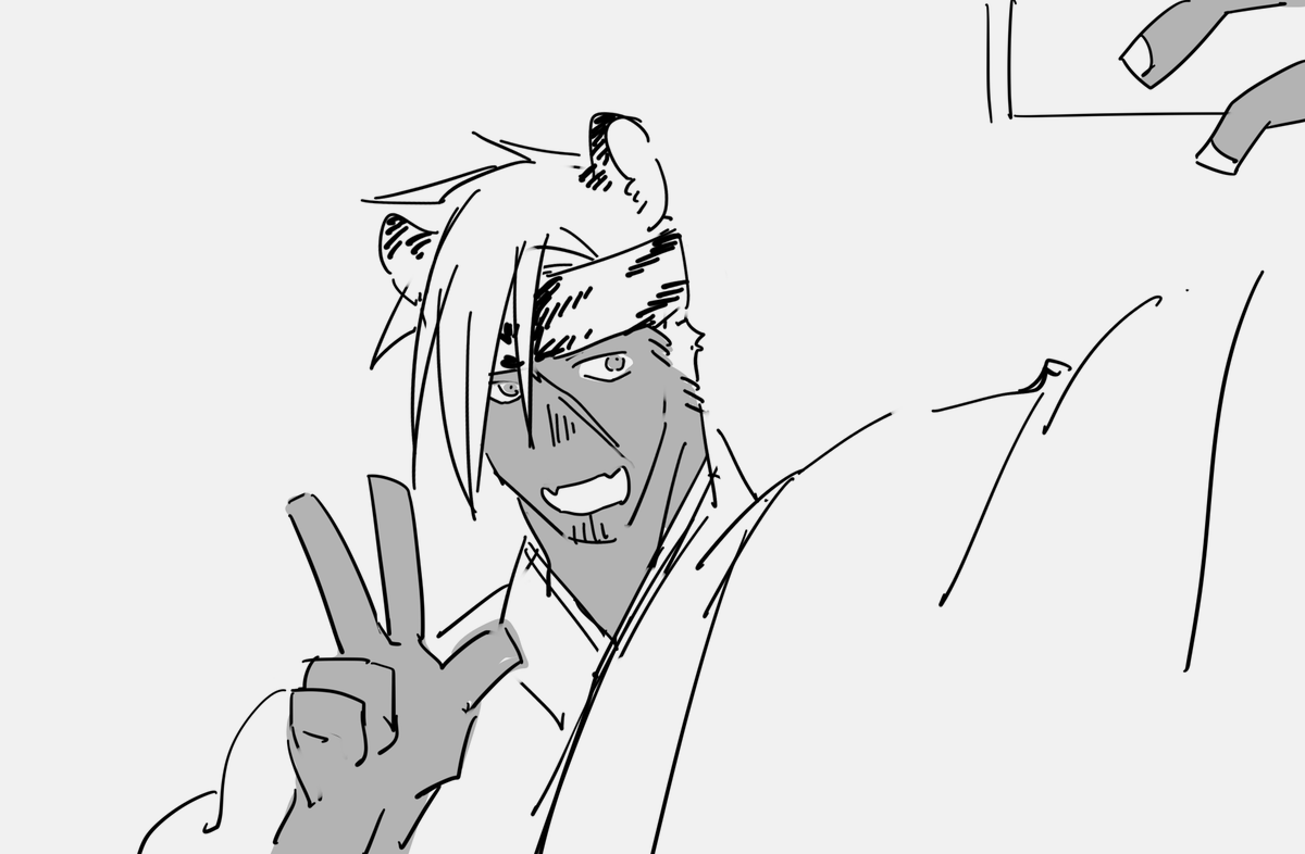 寅年の事考えてる落書き 