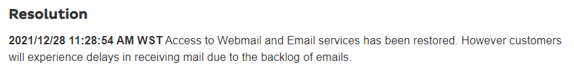 ralphytown's tweet image. So #iinet status page now says the email issue resolved but to expect some delays due to backlog. I can now access webmail, but still getting send/receive error (server unavailable) via outlook. Anyone else experiencing the same? @iiNet #iinetdown