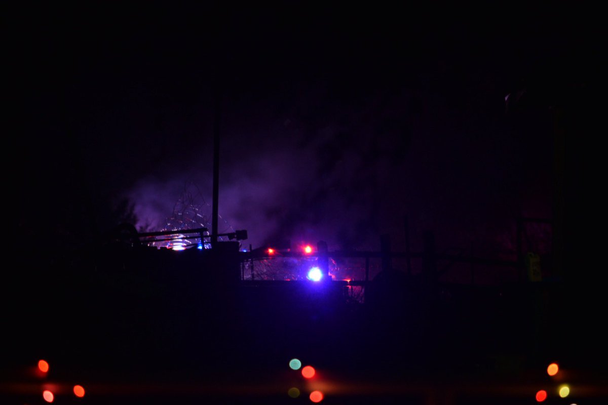 Had some excitement tonight. Want to say a grass fire happened in the pasture across the street from us in Madisonville. https://t.co/Mu01ocpi3x