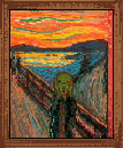 LouvreFinance's tweet photo. This is The Zombie Scream. A less challenging heist, but still tough nonetheless. Each level of the pyramid has less, yet more valuable artwork stored inside. Best of luck, degens. https://t.co/YM783ky1wW