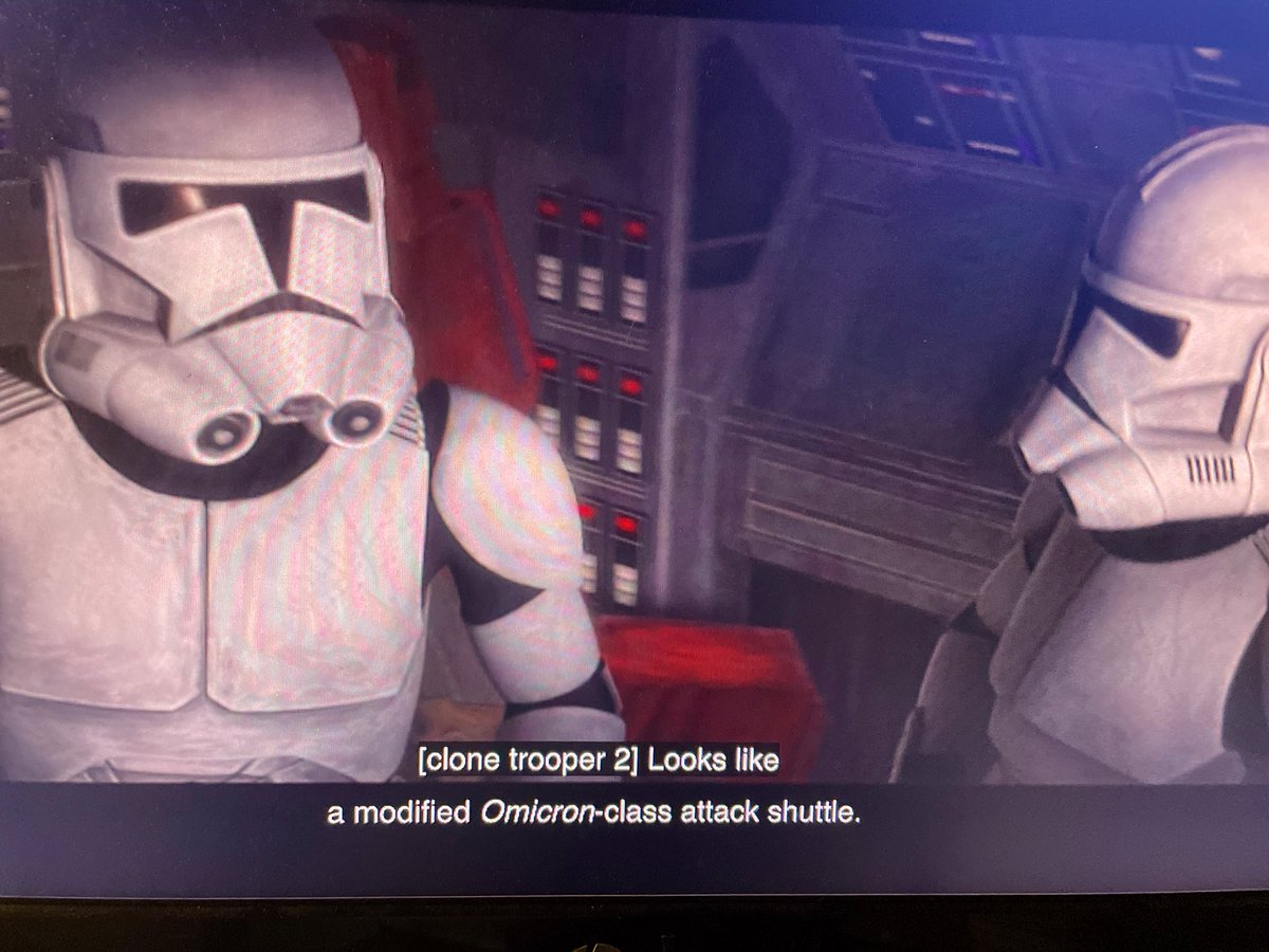 Finaldeathstar1's tweet photo. In the mean time, I found this watching The Bad Batch and thought it was quite interesting. I was shocked by what I heard and did a double take at the screen. Of all the things you could call a shuttle…This premiered in May of this year mind you @RealClownfishTV @GeeksGamersCom https://t.co/V0kl2e58bS