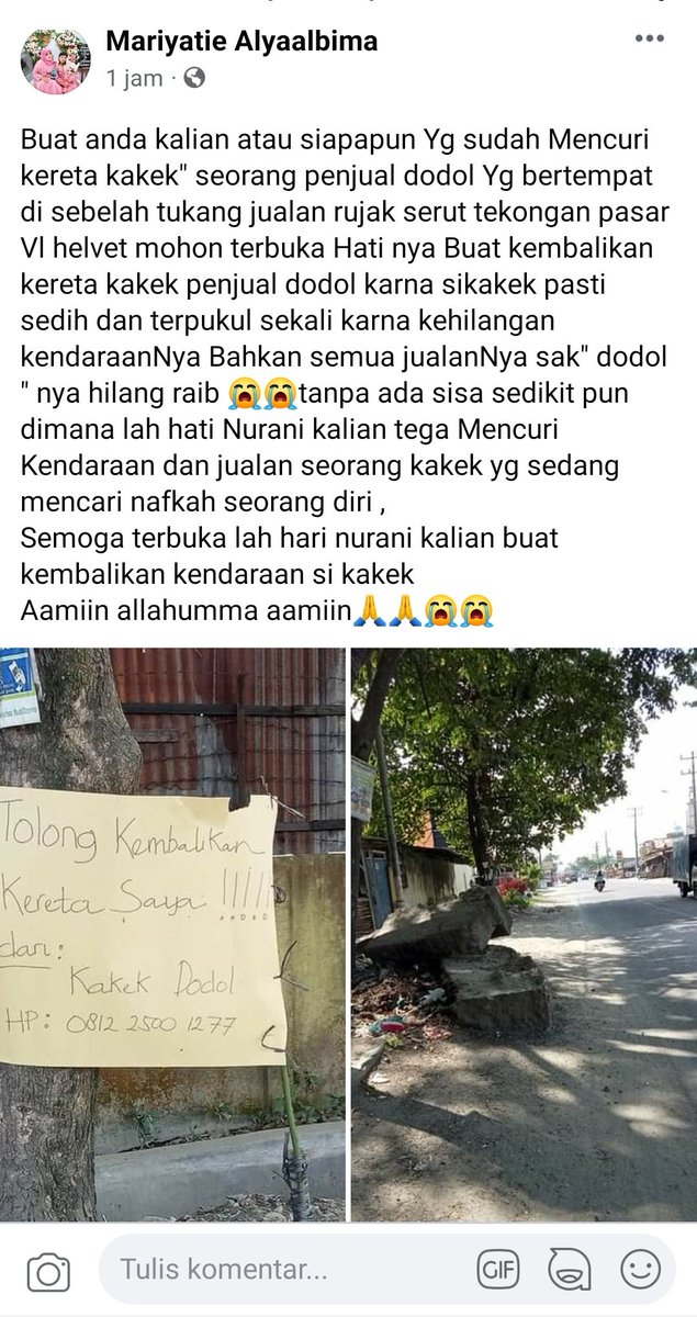 pianRitonga's tweet photo. Tolong disebarkan.....
Kasihan Kakek ini, hampir setiap hari saya melihat kakek ini berjualan dodol di lokasi tersebut. Menjajakan dagangannya diatas sepeda motornya. 

cc. @zarazettirazr 
@DonAdam68 
@PresidenKopi 
@BossTemlen 
@Heraloebss 
@__Sridiana_3va https://t.co/b5yBIyba50