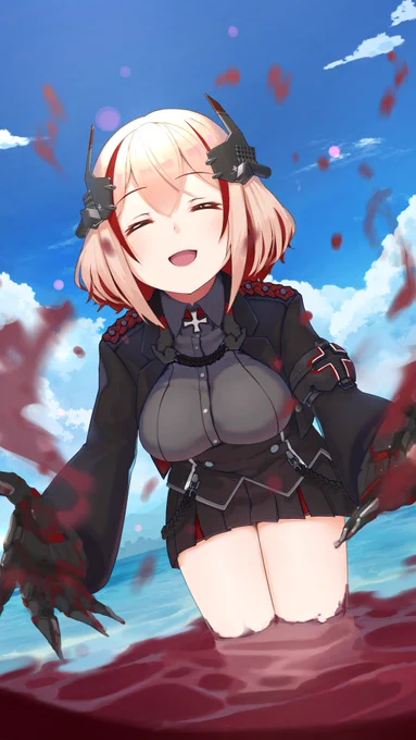 赤潮を掻き出して海を護るローンの絵
#アズレン
#アズールレーン 