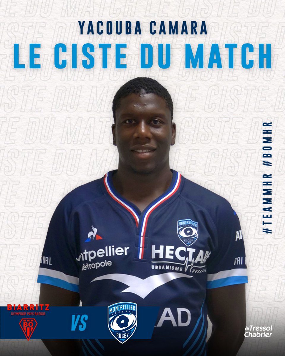 MHR_officiel's tweet photo. Lors de la victoire du MHR, en terres basques, vous avez élu Ciste du match 🏅 notre capitaine @yaccamara auteur d'une très belle prestation avec notamment pas moins de 12 plaquages !
#TeamMHR 🔵⚪️ #BOMHR https://t.co/qPNeohYiOn