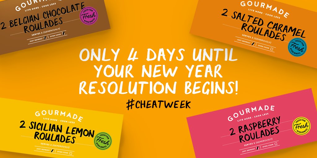 GourmadeFoods's tweet photo. Only 4 days until “new year, new me” so give old you a treat before you make your resolutions with our range of delicious roulades. It is #cheatweek after all :P 

https://t.co/M5Z0XOcFM7 

#foodies #treatyourself #newyearresolutions #desserts https://t.co/Awp5ag3Y98