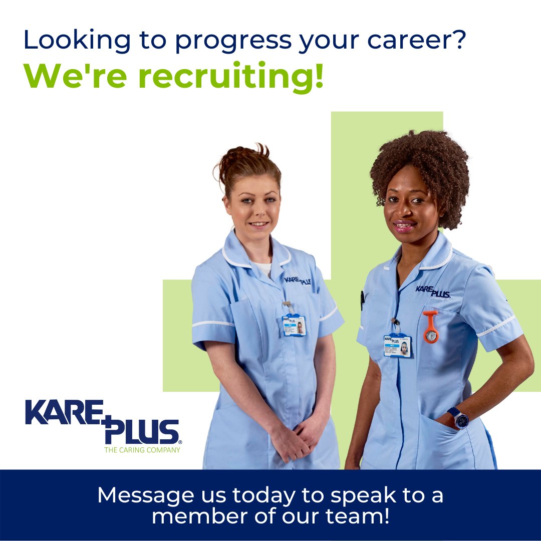 kpwolverhampton's tweet photo. Are you looking to progress your career? We’re recruiting!

Put the care into your career and join our exceptional team, we deliver outstanding nursing, care and support to local communities.

To find out more, send us a message today. https://t.co/N09IegDeKo