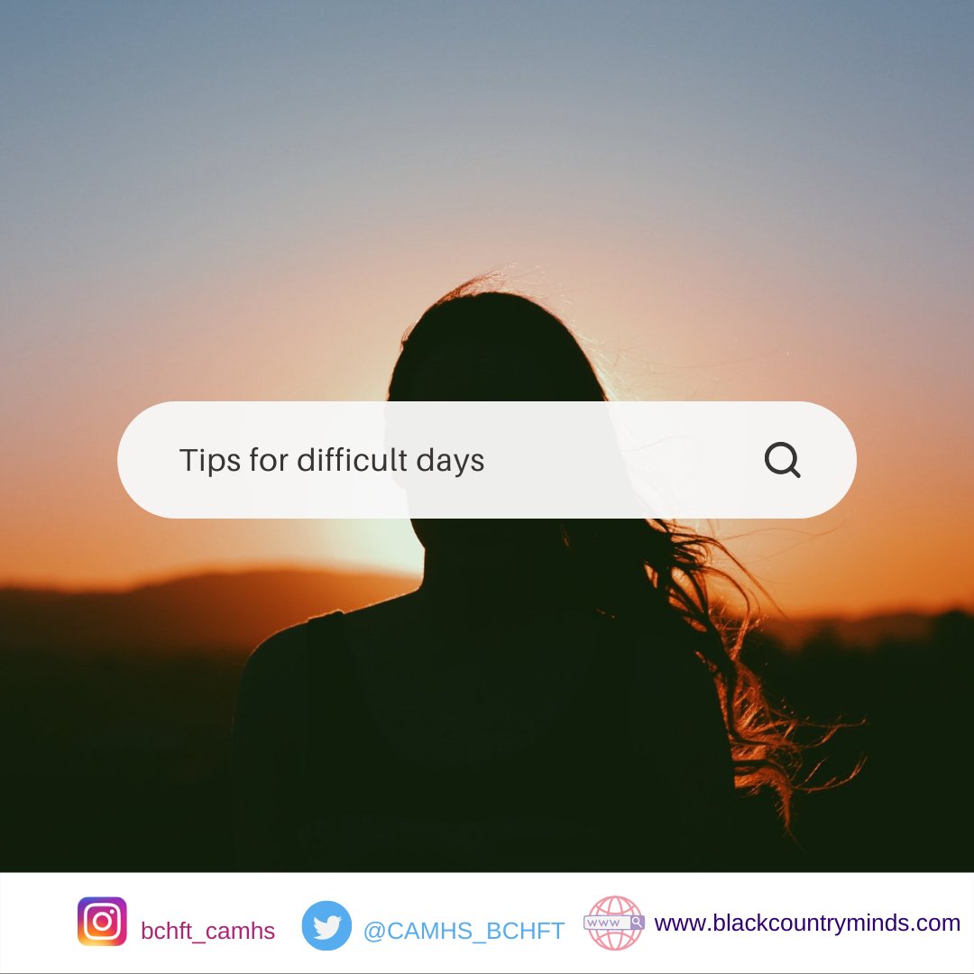 CAMHS_BCHFT's tweet image. Having a difficult day? Unsure what to do or what might help? Check out our #blackcountryCAMHS tips for #difficultdays