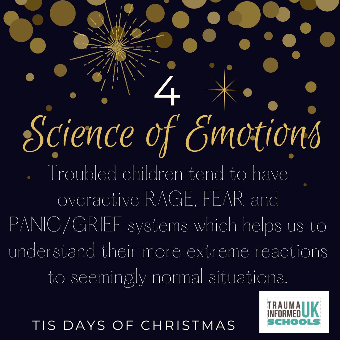 Neuroscientist Jaak Panksepp identified seven neural networks in the brain. Troubled children tend to have overactive RAGE, FEAR and PANIC/GRIEF systems which helps us to understand their more extreme reactions to seemingly normal situations. More here
youtube.com/watch?v=65e2qS…
