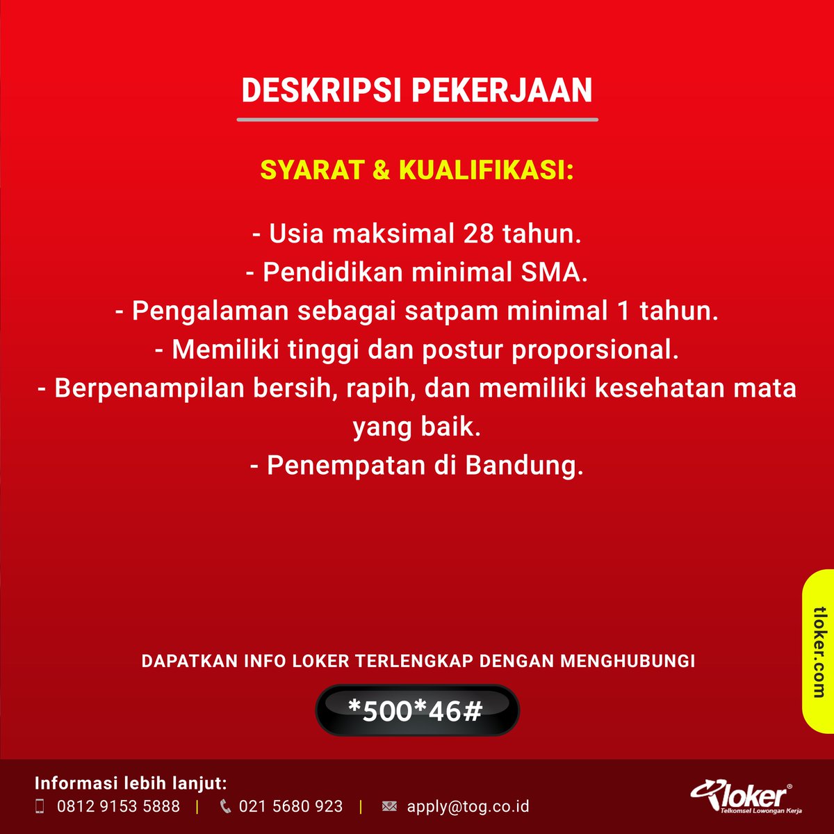 info_tloker's tweet photo. Bergabung menjadi bagian PT Jaya Utama Perkasa sebagai Staff Admin. Kirim CV terbaru kamu ke nomor kontak atau email yang tertera pada design gambar.
Like dan Share lowongan ini kepada teman, saudara atau tetangga kamu yang membutuhkan. https://t.co/lcYvX8eYG7
